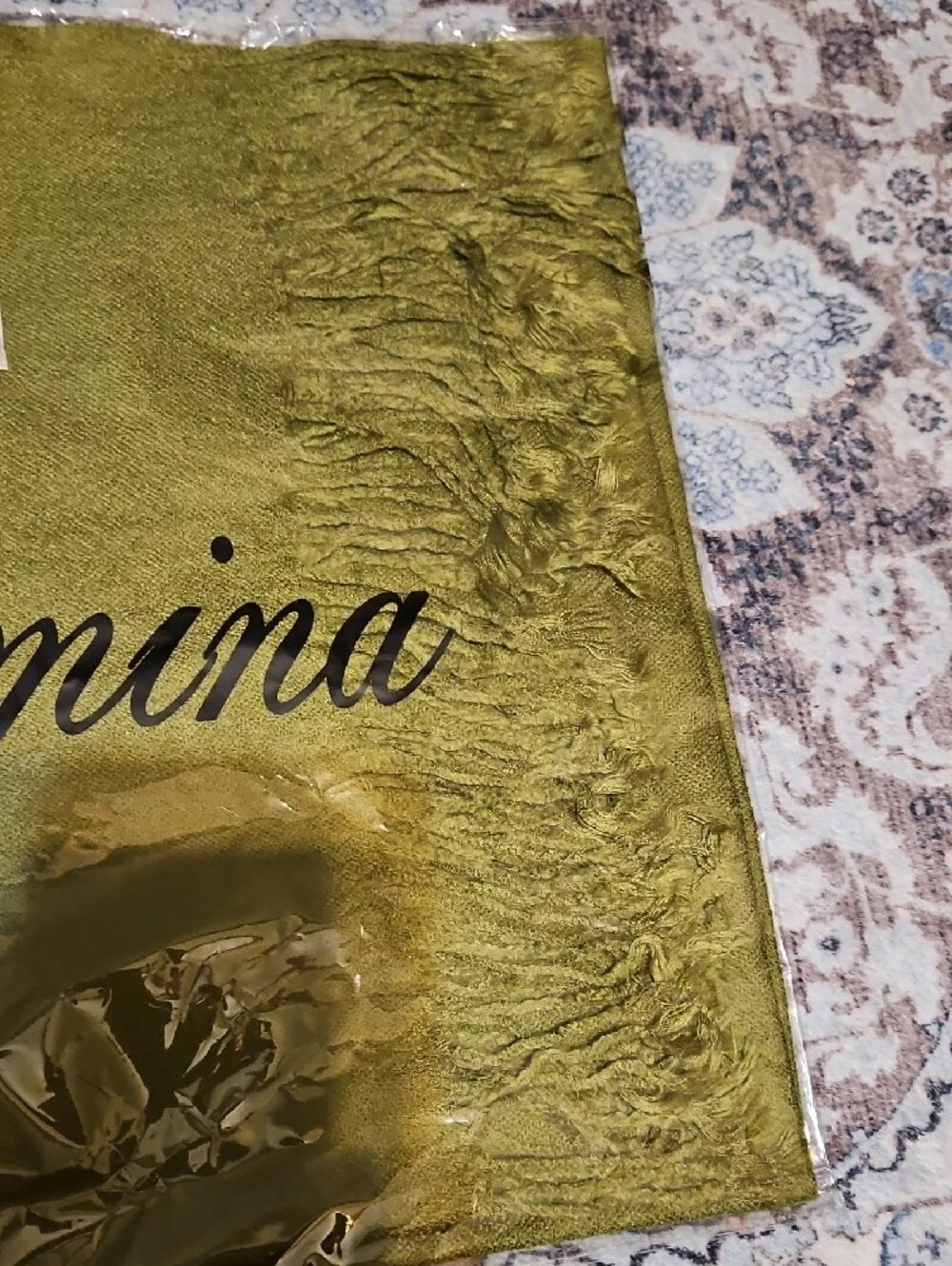 70% Cashmere/ 30% Silk Olive Pashmina Shawl Scarf Wrap